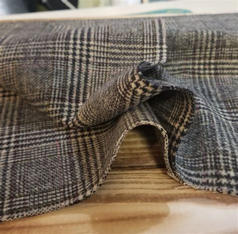 Wool Blend Melton Light Brushed Dark Plaid Woven By The Yard La