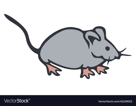 Little mouse hand drawn isolated Royalty Free Vector Image