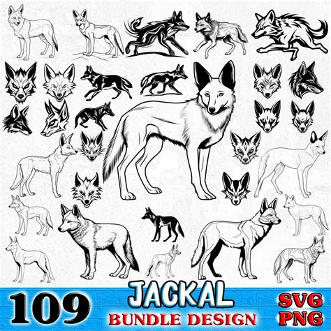 Jackal Bundle Svg Png Instant Digital Downloads Etsy