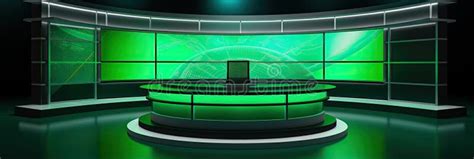 News Desk, Green Screen Background: News Studio and Broadcasting ...