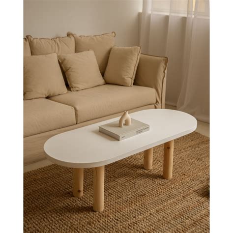 Table Basse Gina III Blanche Et Naturelle Decowood