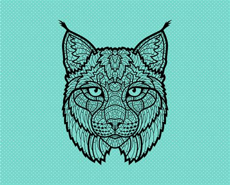 Lynx Head Mandala Svg Zentangle Svg Lynx Head Svg Mandala Etsy