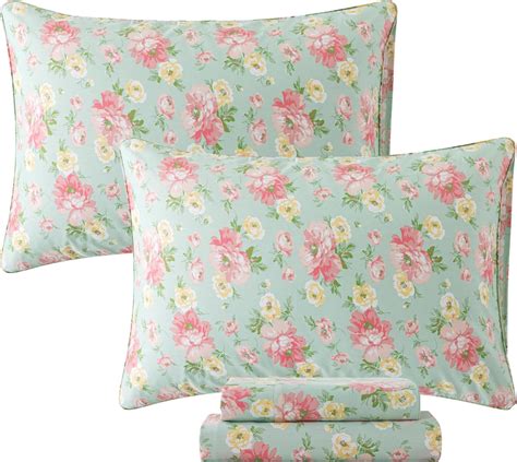 Amazon FADFAY Sheets Set Cal King Pink Rose Floral Bedding Shabby