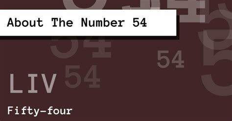 About The Number 54