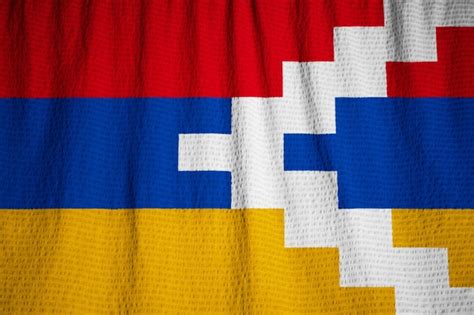 Premium Photo Closeup Of Ruffled Nagorno Karabakh Flag Nagorno