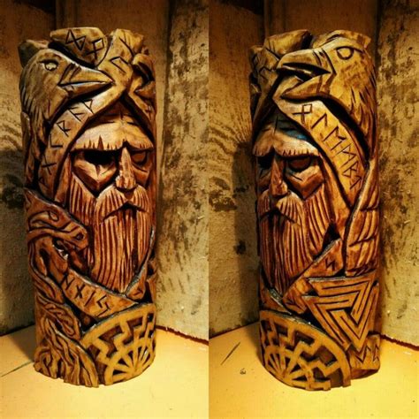 Vikings Statue, Norse Vikings, Wood Carving Faces, Wood Carving ...