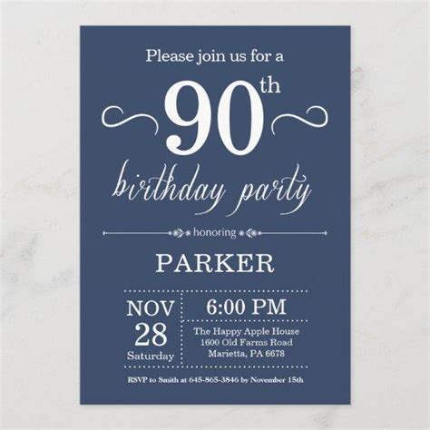 90th Birthday Invitations – Birthday Invites