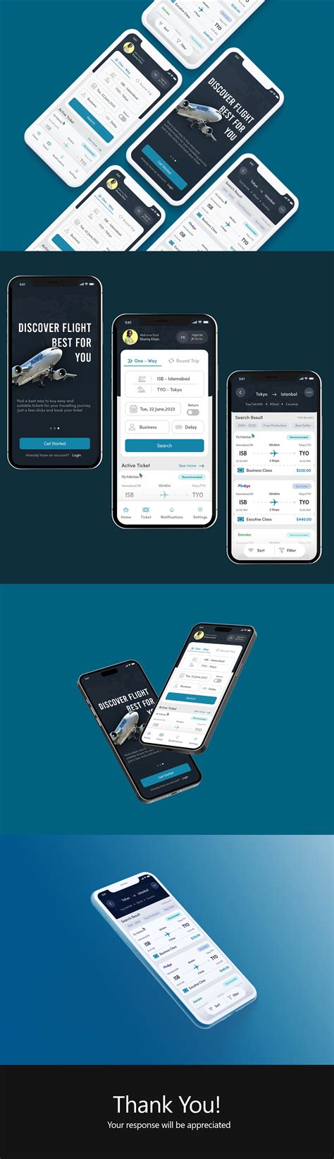 flight booking app on Behance