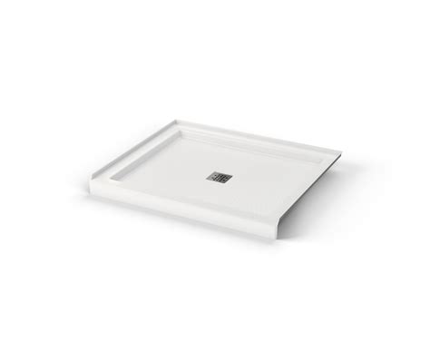 B3Square 4834 Acrylic Alcove Shower Base In White With Anti Slip Bottom