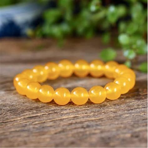 Bracelet En Pierre Jaune Chanceux Perles De Pierre Bracelet Etsy