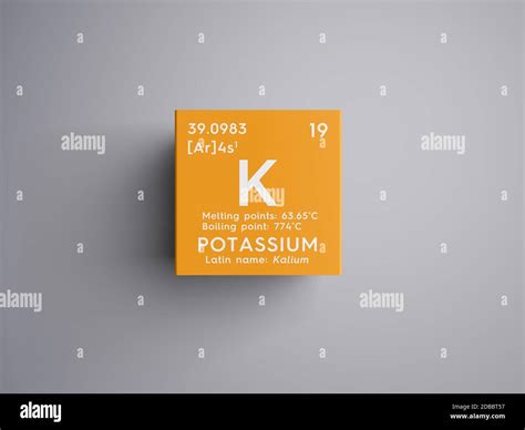 Potassium Kalium Alkali Metals Chemical Element Of Mendeleev S Periodic Table Potassium In