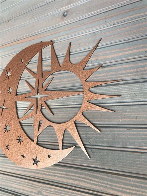 Sun Moon Stars Metal Art Wall Art Home Decor Garden Art Etsy Metal