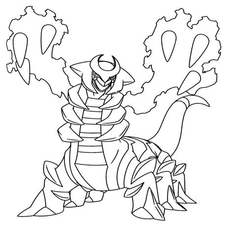 Coloriage L Gendaire Giratina T L Charger Et Imprimer Gratuit Sur