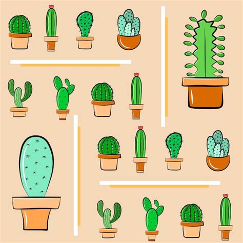 Cactus En Maceta Suculenta Ilustraci N Vectorial De Patrones Sin