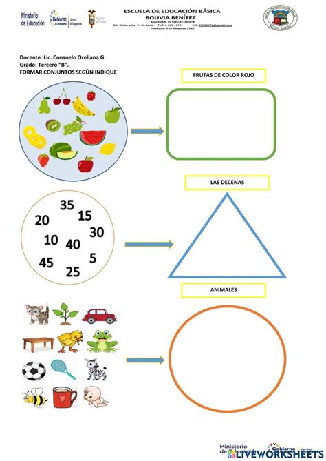 Conjuntos Online Exercise For Tercer Grado