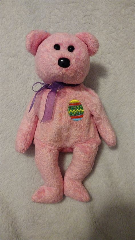 Ty Beanie Baby Eggs The Pink Easter Bear Wout Ear Tag Etsy