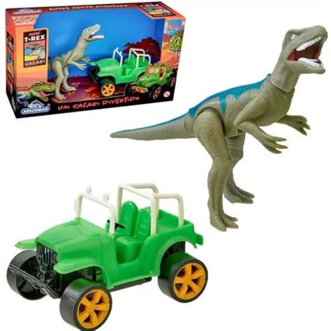 Mini Dinossauro T Rex Safari De Brinquedo Carrinho Adijomar