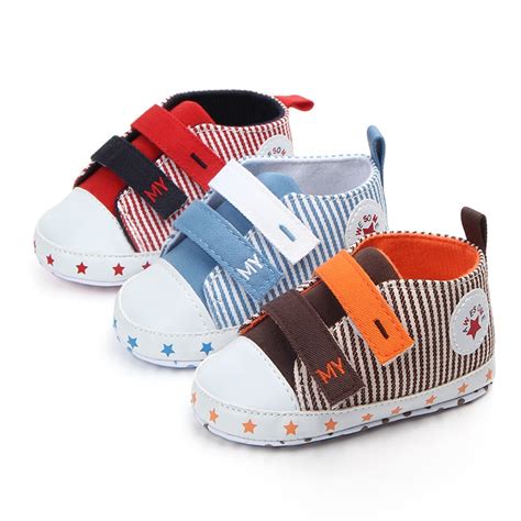 Hot Sale Toddler Shoes Newborn Infant Baby Boys Girls Stripe Canvas