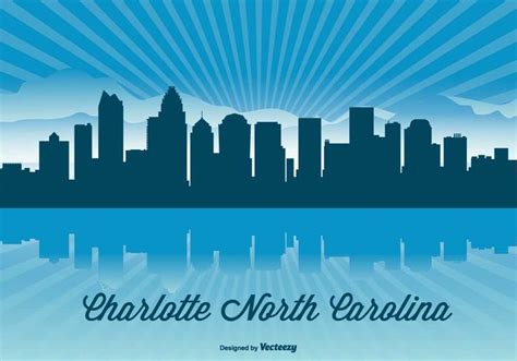 Charlotte Carolina Skyline Illustration 93744 Vector Art at Vecteezy