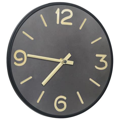 Home Horloge murale Anthracite et doré 31 5 cm Fer et MDF