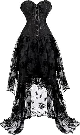 Amazon Corset Dress For Women Bustier Overbust And Skirt Tutu Lingerie Gothic Lace Basques