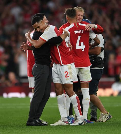 Saliba and Arteta post match : r/Gunners