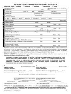 Broward County Uniform Building Permit Application Broward County