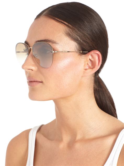 Miu Miu Pilot Aviator Sunglasses In Gold Metallic Lyst