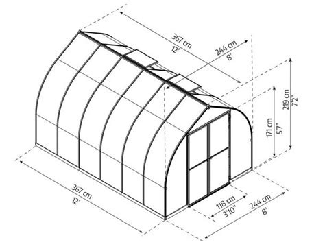 Bella 8 Ft X 12 Ft Polycarbonate Greenhouse Canopia Uk