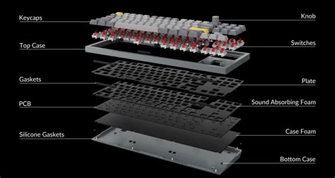 Keychron Gaming Keyboard Q Hot Swap Rgb Backlight Knob Blue Frame A Red Switch Th