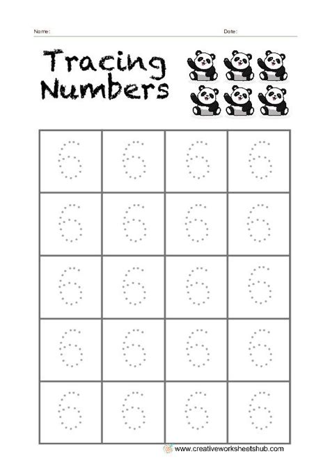 Number 6 Tracing Worksheet