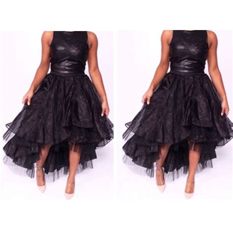 Black Layered Organza High Low Skirt High Low Skirt Black Layers