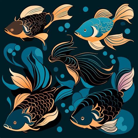 Premium Vector Tropical Fish Icons Vector Art Collection