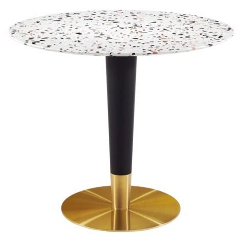 Saltaro Sherpi Zinque 36 Round Terrazzo Dining Table 355x355x295