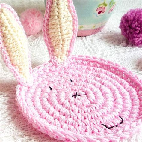 Crochet Bunny Pattern Rabbit Coaster Pattern Etsy