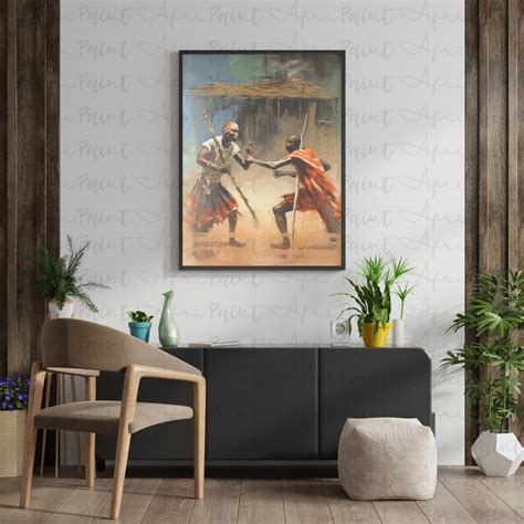 Xhosa Stick Fight Digital Printable Wall Art Nguni Stick Fighting South