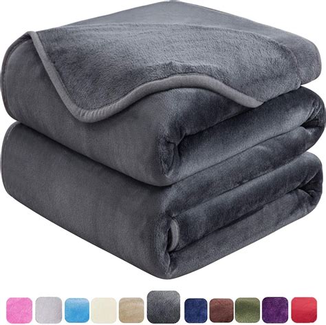 HOZY Couverture Polaire Epaisse 220x240cm Microfibre Polyester Doux Et