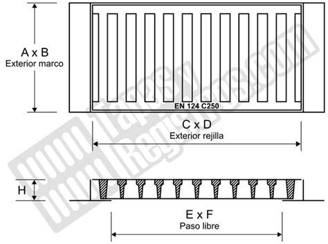 Rejilla Fundición Dúctil 350 X 660 Mm Imbornal Corta Aguas Clase C 250