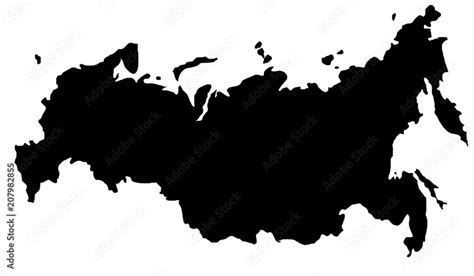 russia map , black map of russia on white background Stock Illustration ...