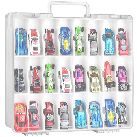 NA Double Sided Carrying Case For Hot Wheels Matchbox Cars Mini Toys Small Dolls Toy Storage