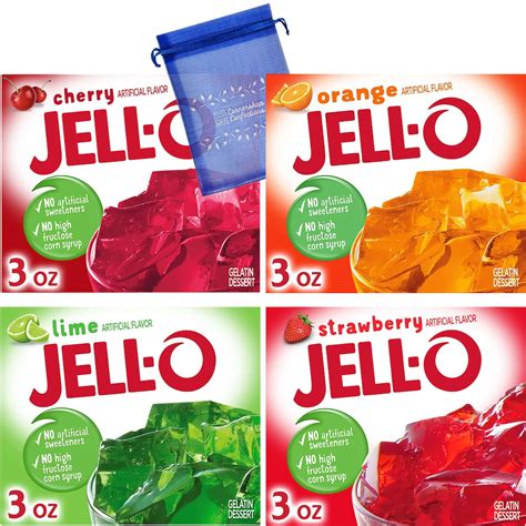 Fruit Flavored Gelatin Variety Bundle Pack 4 Individually Sealed 3