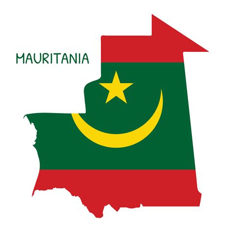 Mauritania National Flag Shaped as Country Map 33886471 Vector Art at ...