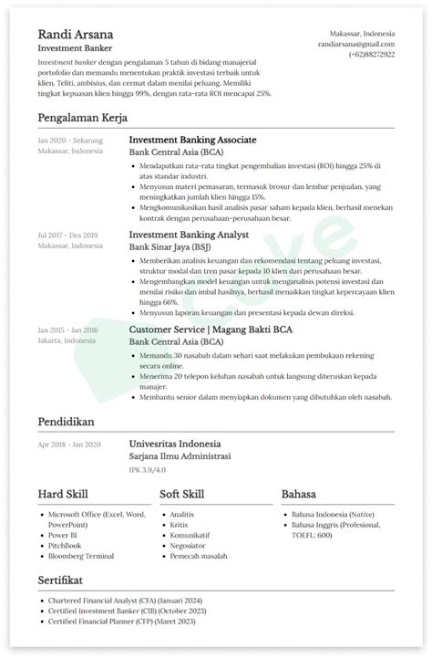membuat cv ats friendly  contoh template gratis cake