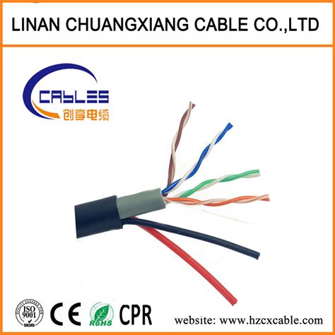 Network Cable UTP Cat5e With Power 2c Copper Outdoor Double Jacket PVC