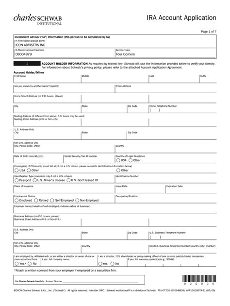 Fillable Online Ira Account Application Iconadviserscom Fax Email