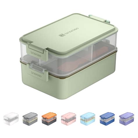 Linoroso Stackable Bento Box Adult Lunch Box Meet All You On The Go