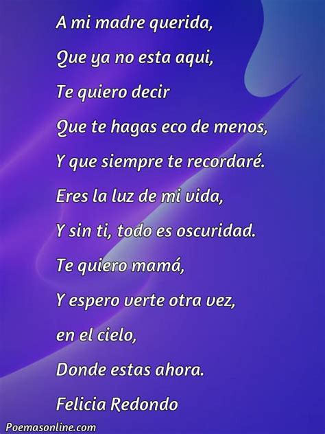 Cinco Poemas Para Una Madre Que Ya No Esta Poemas Online