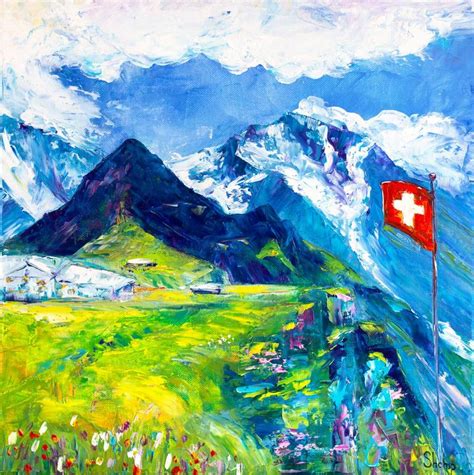 M Nnlichen Swiss Alps Painting By Natalia Shchipakina Saatchi Art