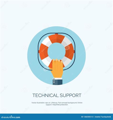 vector illustration flat background technical support concept