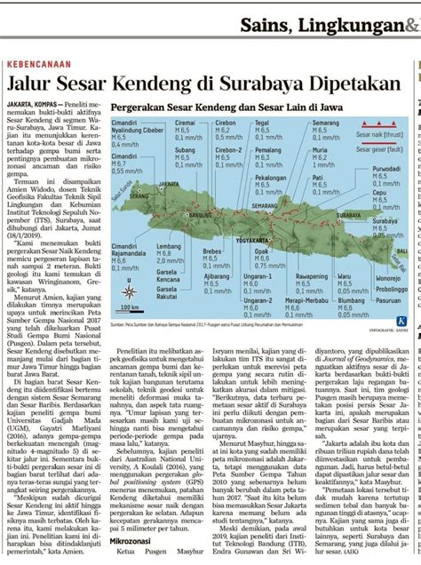 Mitigasi Sesar Aktif Penyebab Gempa Darat Tunas Hijau Id